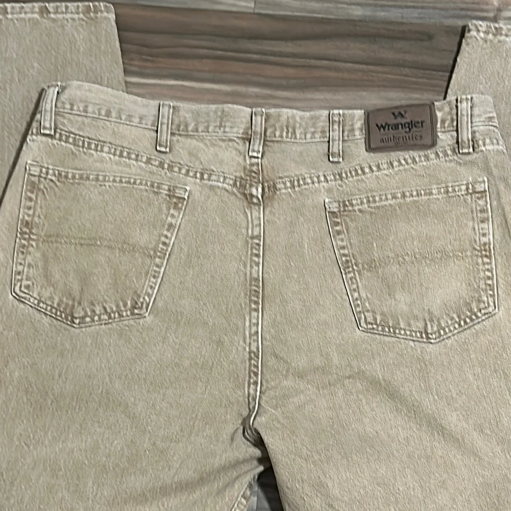 Wrangler Authentics Jeans Men’s Tan Denim Straight Leg Zip Mid Rise 40x30
